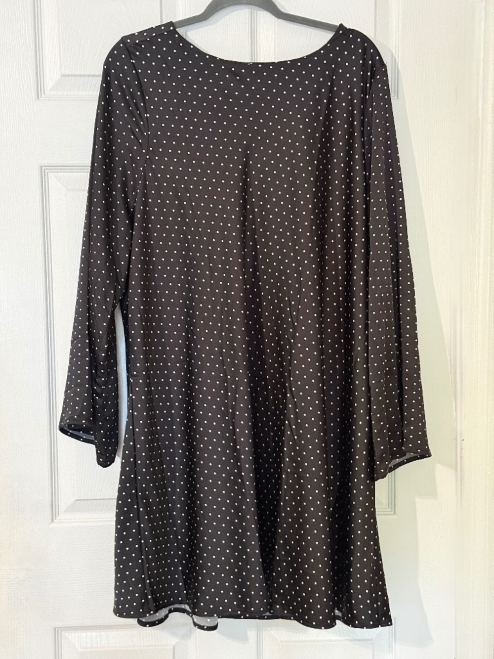 Black Satin Polka Dot Dress 3x